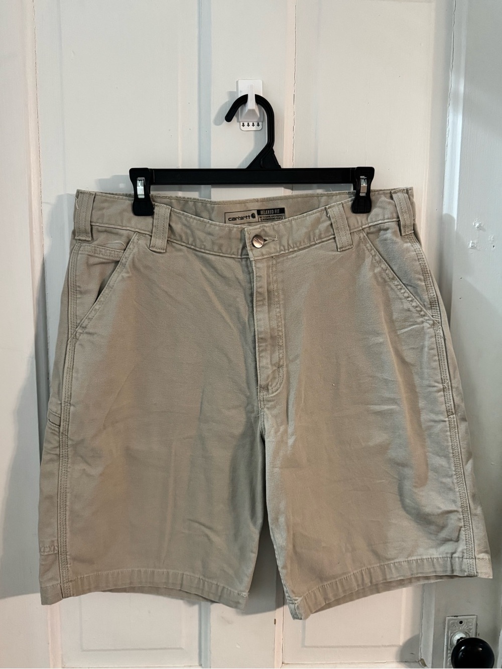 Carhartt Men’s Khaki rugged flex relaxed fit work shorts